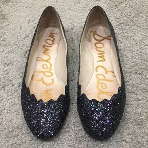 Sam Edelman Alaine flats 7.5 Navy Glitter